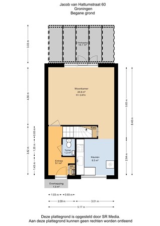 Floorplan - Jacob van Hattumstraat 60, 9746 AL Groningen